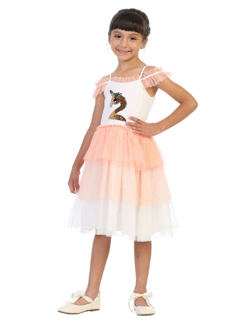 Kids Dream Little Girls Coral Flip Sequin Flamingo Corn Birthday Tutu Dress 2T-6 - SophiasStyle.com